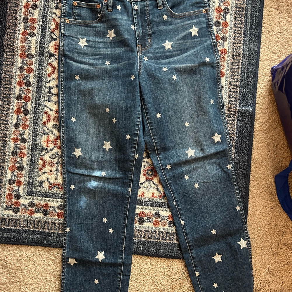 J. Crew Starry Blue Skinny Jeans